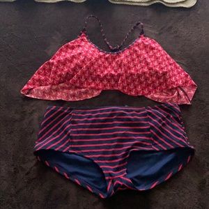 Speedy top-sider red, white & blue anchor suit Med